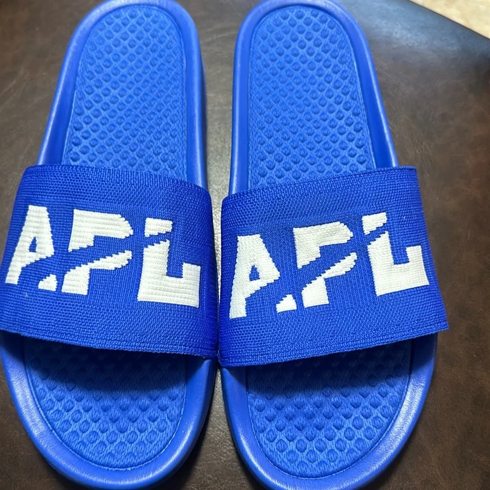 APL Big Logo TechLoom Slides: COBALT/WHITE: NEW IN BOX: SIZE 12
